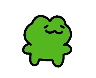 💚 Frosch, niedlich, Cartoon, grün, Tier, Aufkleber whatsapp sticker