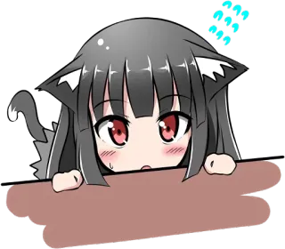 👀 anime, cat girl, cute, sticker telegram sticker