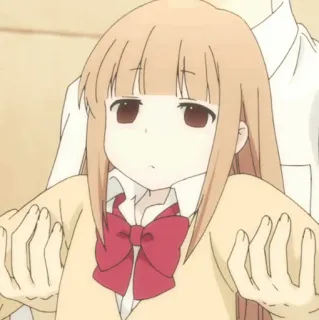 🥕 Anime, Mädchen, Süß, Schuluniform, Schleife, Lange Haare whatsapp sticker