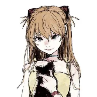 ❤️ Asuka Langley Evangelion Anime, Manga, Gadis, Lucu, Potret telegram sticker