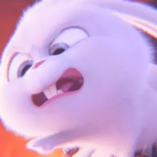 🐰 Snowball The Secret Life of Pets bunny, angry, rabbit, animal, cartoon, villain whatsapp sticker
