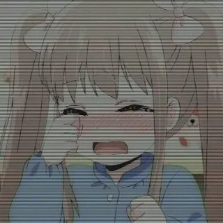 😢 Anime, Ragazza, Piangendo, Triste, Manga, Illustrazione telegram sticker