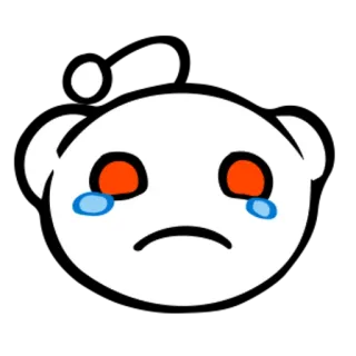 😢 reddit, piangere, triste, alieno, logo, internet telegram sticker