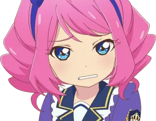 🤨 Anime, Ragazza, Carina, Capelli rosa, Cartone animato telegram sticker