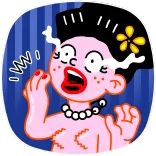 😨 cartone animato, donna, shock, espressione, sorpresa telegram sticker
