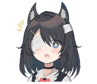 🤩 Anime, Manga, Meisje, Verband, Schattig, Wolf, Kawaii, Vtuber telegram sticker