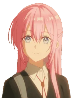 π anime, girl, pink hair, cute, cartoon, character, portrait telegram sticker