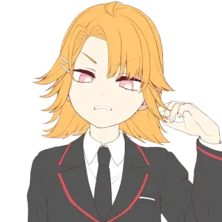 😠 Animé, Dessin animé, Personnage, En colère, Cravate, Costume telegram sticker