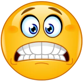 😬 emoji, nervous, anxious, scared, emotion, face, yellow whatsapp sticker