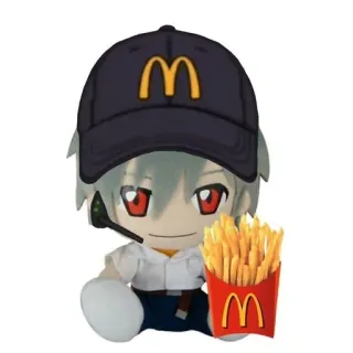 🌟 Kaworu Nagisa, Evangelion, McDonalds, Anime, Plüschtier, Pommes telegram sticker