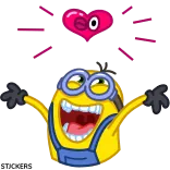 😽 Minion Despicable Me Minion, Moi, moche et méchant, Dessin animé, Drôle, Joyeux, Animation telegram sticker