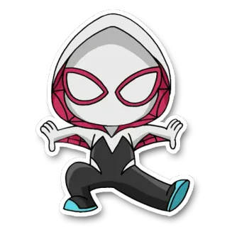 🕷 Spider-Gwen Spider-Gwen, Marvel, Superhero, Spider-Verse, Gwen Stacy, Chibi telegram sticker