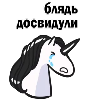 🧐 блядь досвидули Einhorn, weinen, russisch, Schimpfwort telegram sticker