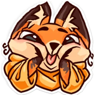 😋 cáo, dễ thương, động vật, nhãn dán, hoạt hình, kawaii telegram sticker