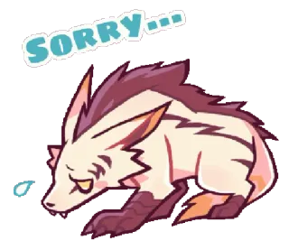 😓 SORRY... 미안, 사과, 귀여운, 동물, 슬픈, 눈물 telegram sticker
