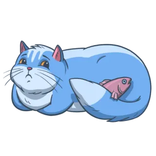 😭 cat, fish, animal, cartoon, cute telegram sticker