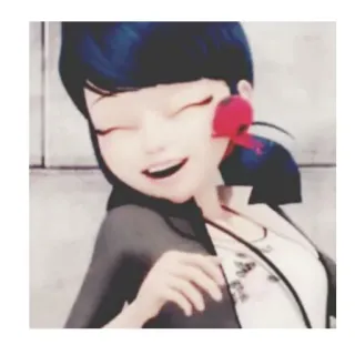 😄 Marinette Dupain-Cheng Miraculous: Tales of Ladybug & Cat Noir dibujo animado, animación, personaje, sonrisa, feliz, rojo telegram sticker