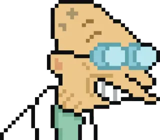 😊 Professor Farnsworth Futurama футурама, профессор фарнсворт, пиксель арт, мультфильм, анимация, телешоу telegram sticker