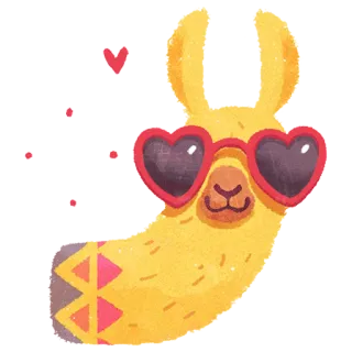 hipster llama whatsapp stickers