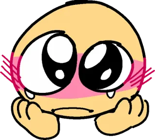😖 Emoji, Fofo, Rubor, Kawaii, Amarelo whatsapp sticker