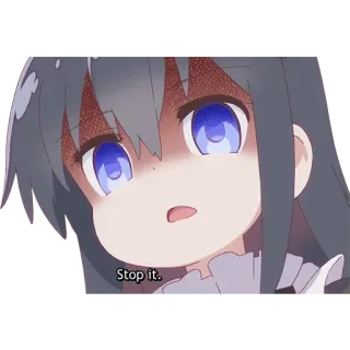 😨 Stop it. anime, cartoon, stop, character, expression whatsapp sticker
