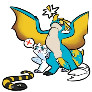 ‼️ Cartoon, Fantaisie, Monstre, Dragon, Créature telegram sticker