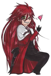 ❤ Grell Sutcliff Black Butler Аниме, Манга, Грелль Сатклифф, Темный дворецкий, Персонаж, рыжие волосы, каваий telegram sticker