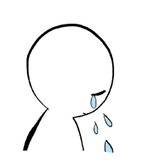 〰 pleurer, triste, larmes, émotion, seul, bonhomme allumette telegram sticker