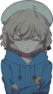 ☹️ Аниме, Девушка, Персонаж, Милый, Серьезный telegram sticker