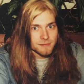😃 Kurt Cobain 科特·柯本, 音乐家, 歌手, 涅槃乐队, 垃圾摇滚, 90年代 telegram sticker
