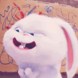 ☁️ Snowball The Secret Life of Pets lapin, lapinou, animal, animal de compagnie, mignon, dessin animé, animé whatsapp sticker