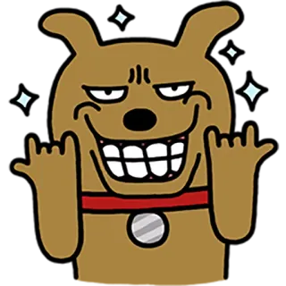 👋 chien, animal, dessin animé, geste, humour whatsapp sticker