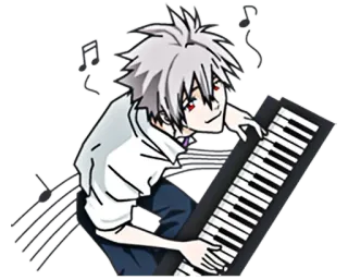 🎵 Kaworu Nagisa Neon Genesis Evangelion anime, music, piano, kaworu nagisa, evangelion telegram sticker
