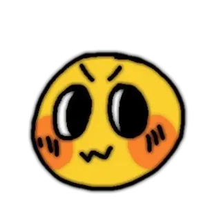 🗝 อีโมจิ, น่ารัก, การ์ตูน, เขินอาย, สีเหลือง telegram sticker