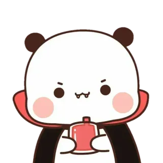 🦋 panda, niedlich, cartoon, vampir, halloween, tier telegram sticker