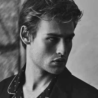 🔱 homem, retrato, modelo, preto e branco, pessoa, masculino whatsapp sticker