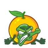 😡 オレンジ, フルーツ, 怒り, 漫画, キャラクター whatsapp sticker