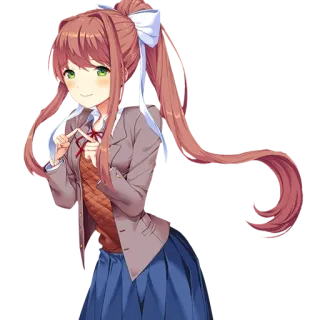 😳 Monika Doki Doki Literature Club! Monika, anime, girl, Doki Doki Literature Club!, video game, cartoon telegram sticker