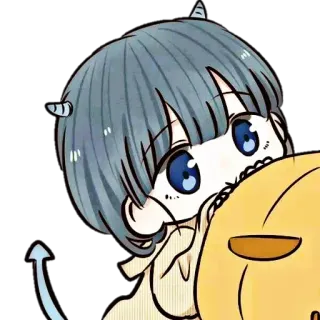 🦋 Anime, Iblis, Lucu, Tanduk, Anak laki-laki, Setan, Seni digital, Kartun telegram sticker