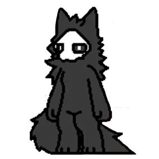 🖤 furry, criatura, preto, branco, animal, monstro telegram sticker