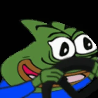 🚘 Pepe the Frog Pepe the Frog, meme, driving, car, funny, internet culture telegram sticker