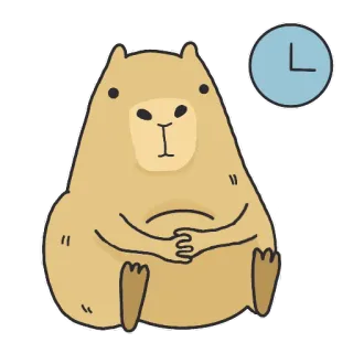 ⌛️ capivara, desenho animado, animal, roedor, tempo, relógio telegram sticker