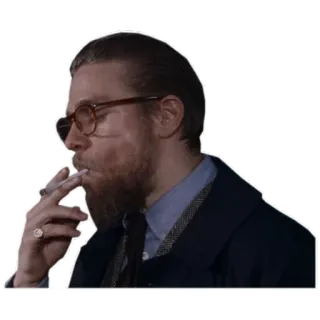 🚬 ผู้ชาย, สูบบุหรี่, บุหรี่, แว่นตา, เครา telegram sticker
