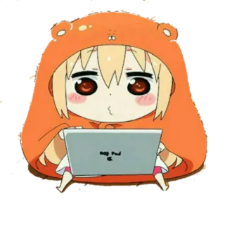 😜 Anime, Gadis, Chibi, Kartun, Lucu, Laptop telegram sticker