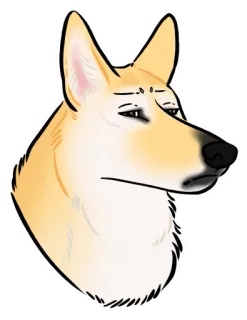 😒 anjing, hewan, peliharaan, sedih, ilustrasi, seni telegram sticker