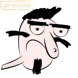 ☹️ @ParsStick cartoon, sticker, funny, character, meme whatsapp sticker