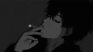 🚬 Rauchen, Anime, Monochrom, Zigarette, Junge, Dunkel telegram sticker