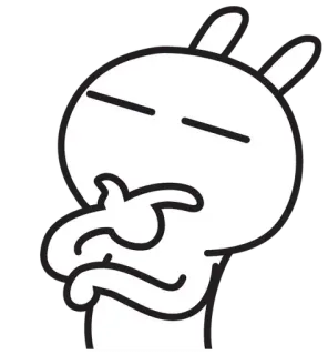 🤔 dibujo animado, personaje, blanco, línea, animal telegram sticker