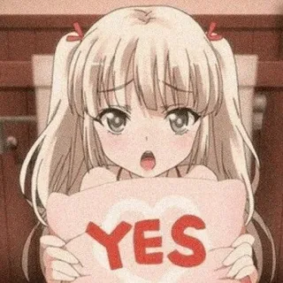 🖤 YES Anime, Mädchen, Ja, Süß telegram sticker
