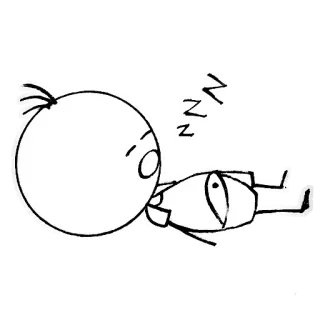 😡 ZZZ soñoliento, durmiendo, dibujos animados, garabato, zzz, cansado whatsapp sticker